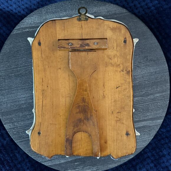 Antique Porcelain Table Mirror Cherub Flowers Easel Back Continental Mirror - Picture 4 of 11